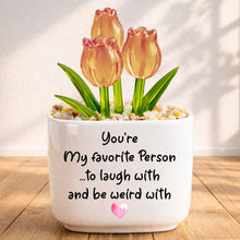 Load image into Gallery viewer, Personalized Glass Tulip Flowers Custom Name Gift for Best Friend
