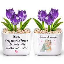 Load image into Gallery viewer, Personalized Glass Tulip Flowers Custom Name Gift for Best Friend
