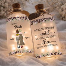 Load image into Gallery viewer, Personalized Frosted Glass Bottle Light Custom Bestie Gift
