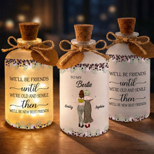 Load image into Gallery viewer, Personalized Frosted Glass Bottle Light Custom Bestie Gift
