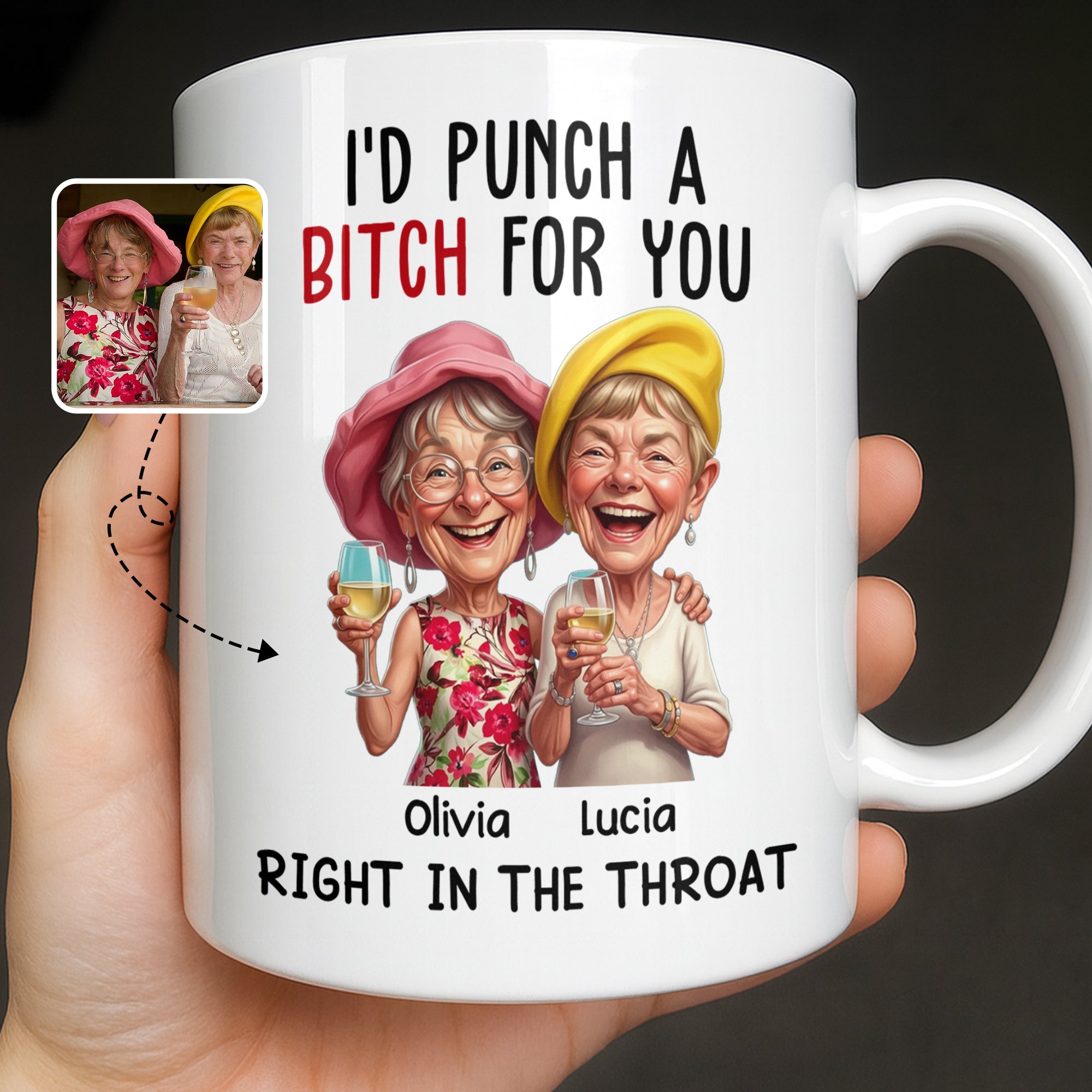 Personalized Edge-to-Edge Coffee Mug Custom Bestie Gift