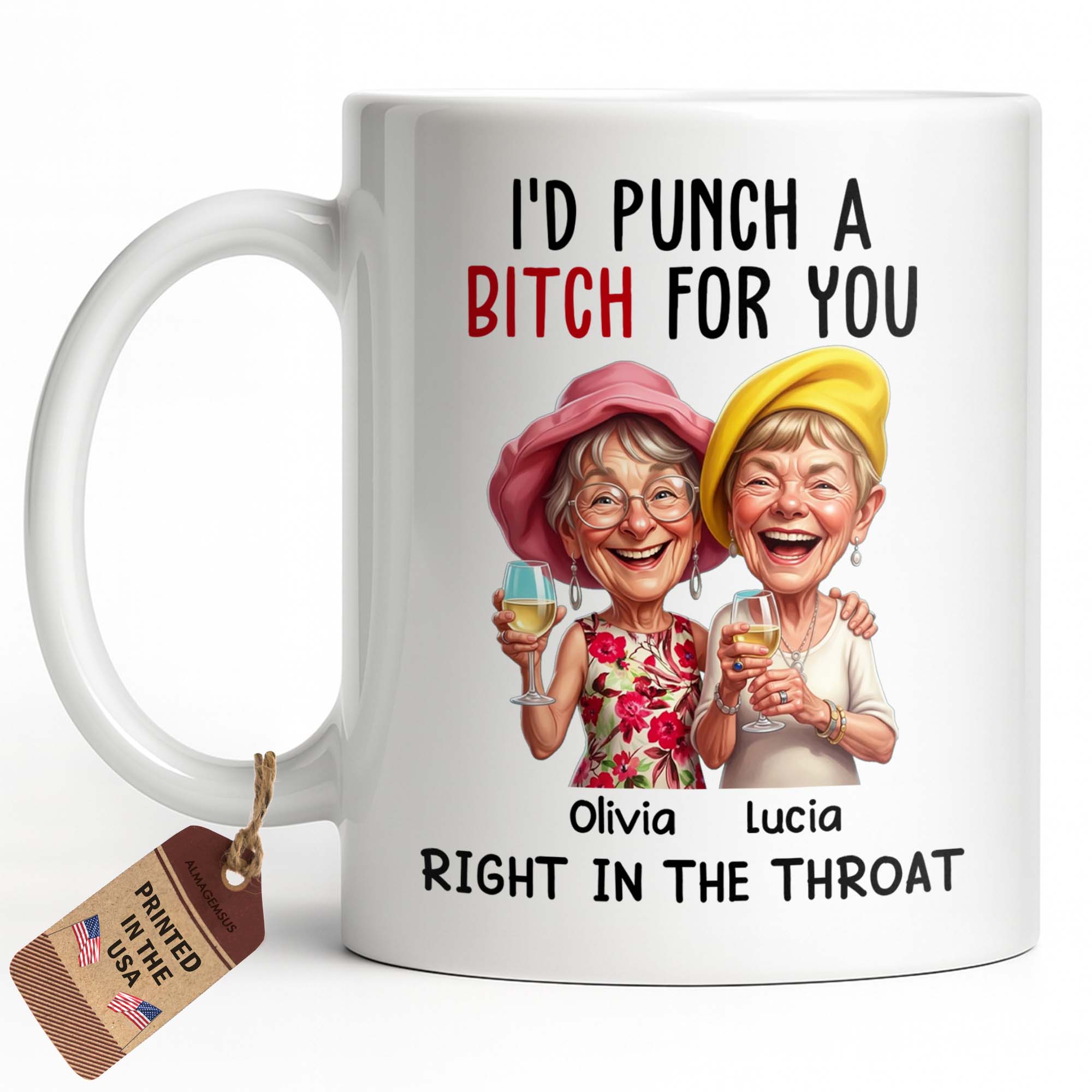 Personalized Edge-to-Edge Coffee Mug Custom Bestie Gift