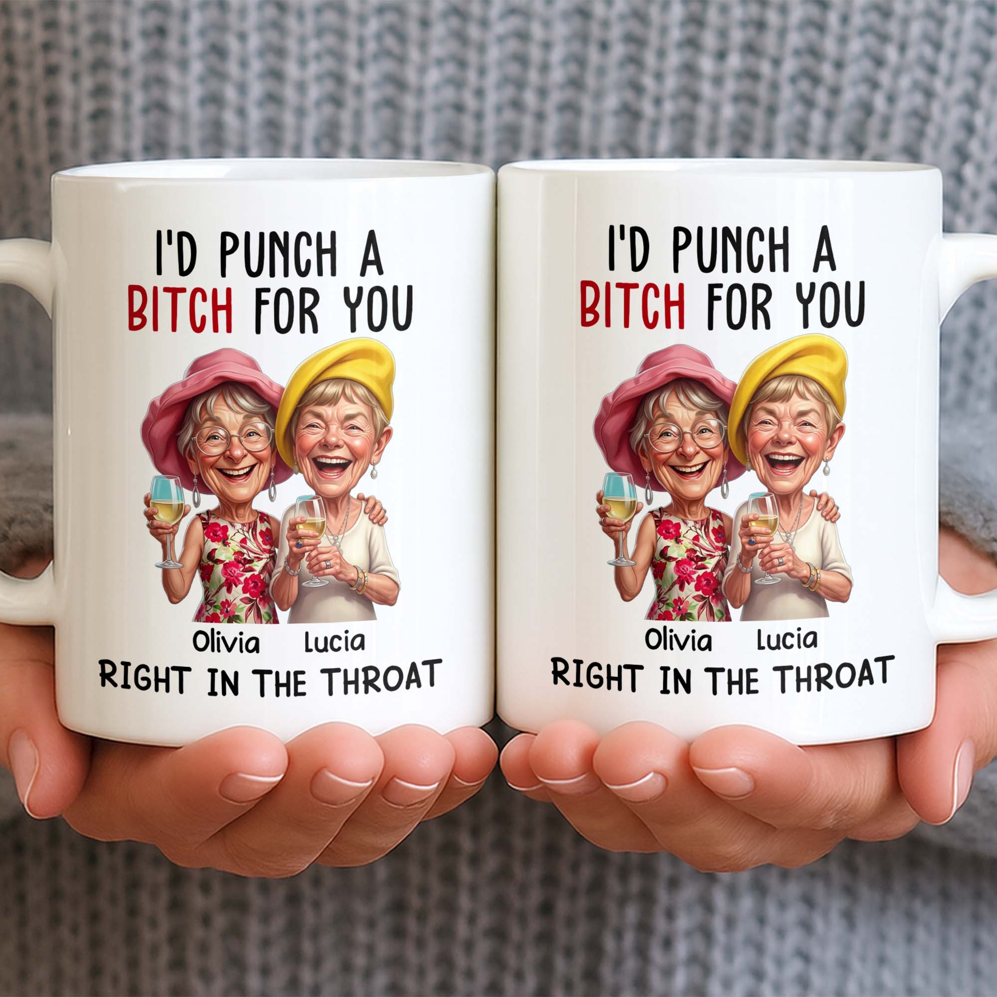 Personalized Edge-to-Edge Coffee Mug Custom Bestie Gift