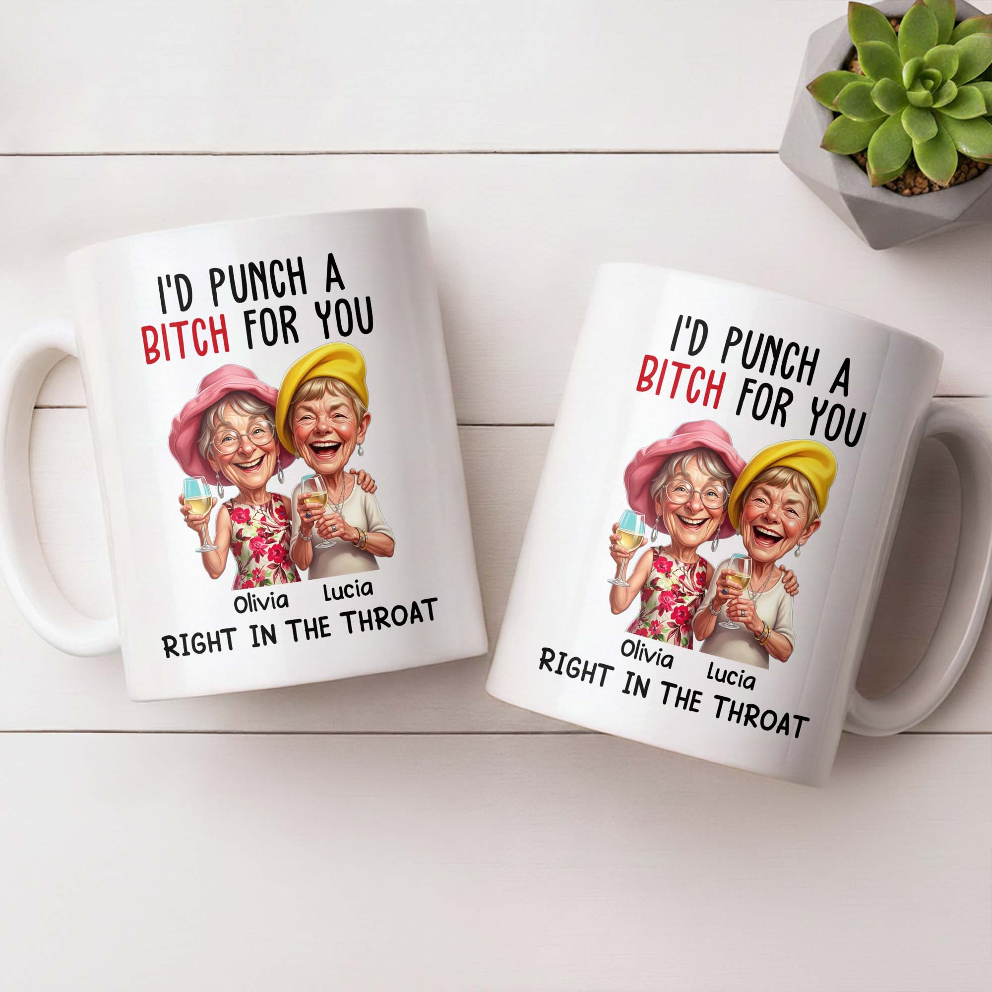 Personalized Edge-to-Edge Coffee Mug Custom Bestie Gift