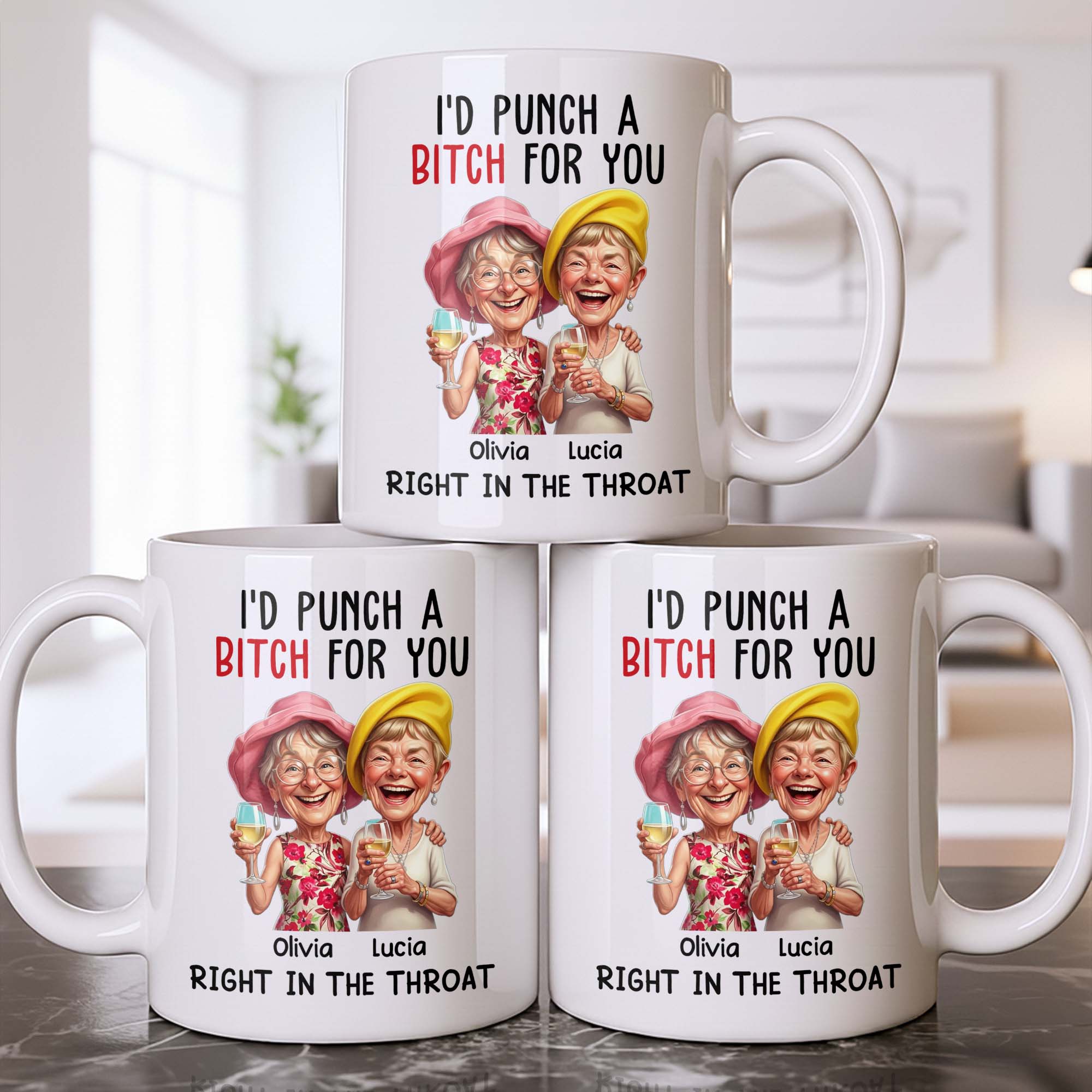 Personalized Edge-to-Edge Coffee Mug Custom Bestie Gift