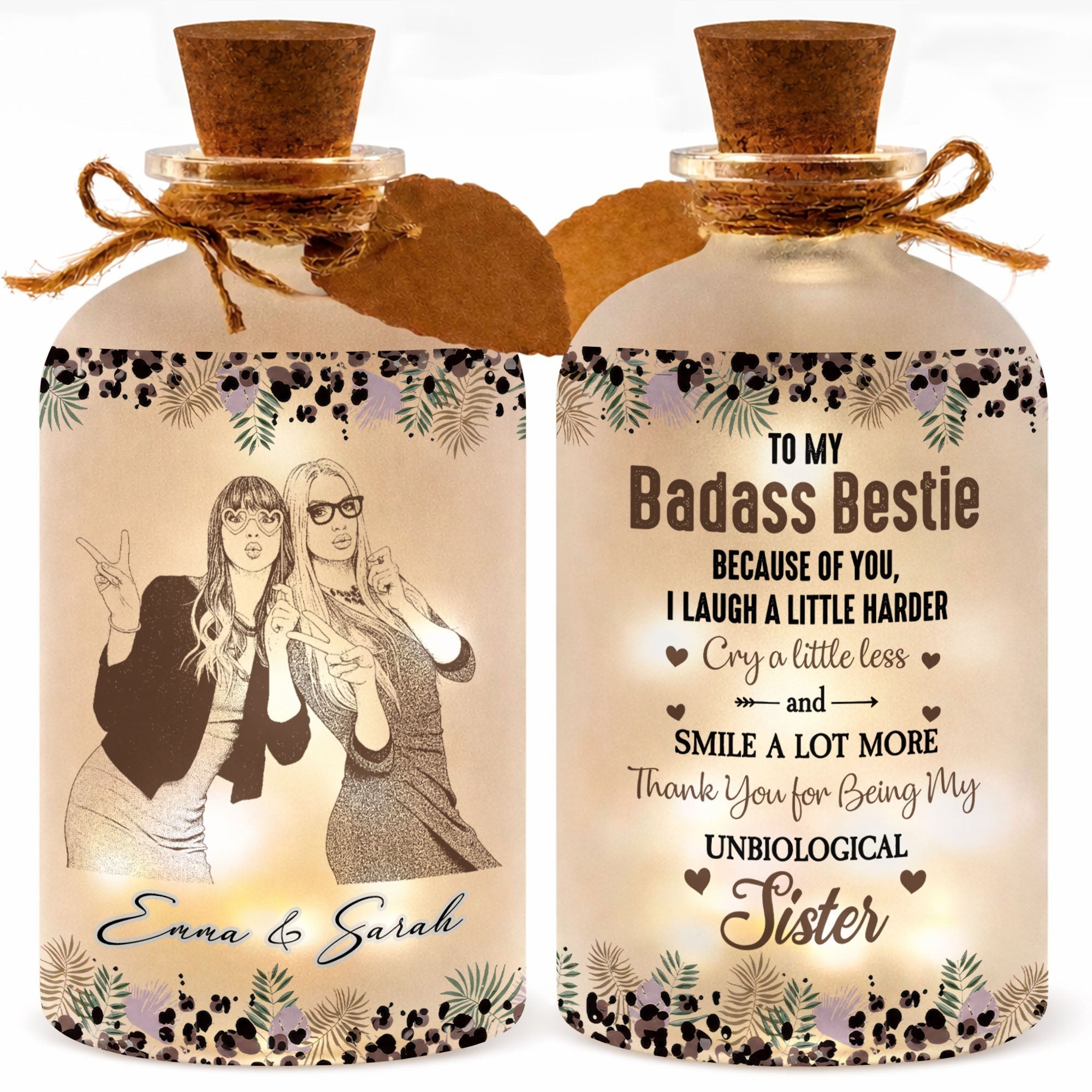 Personalized Short Bottle Light Custom Photo Gift for Best Friends
