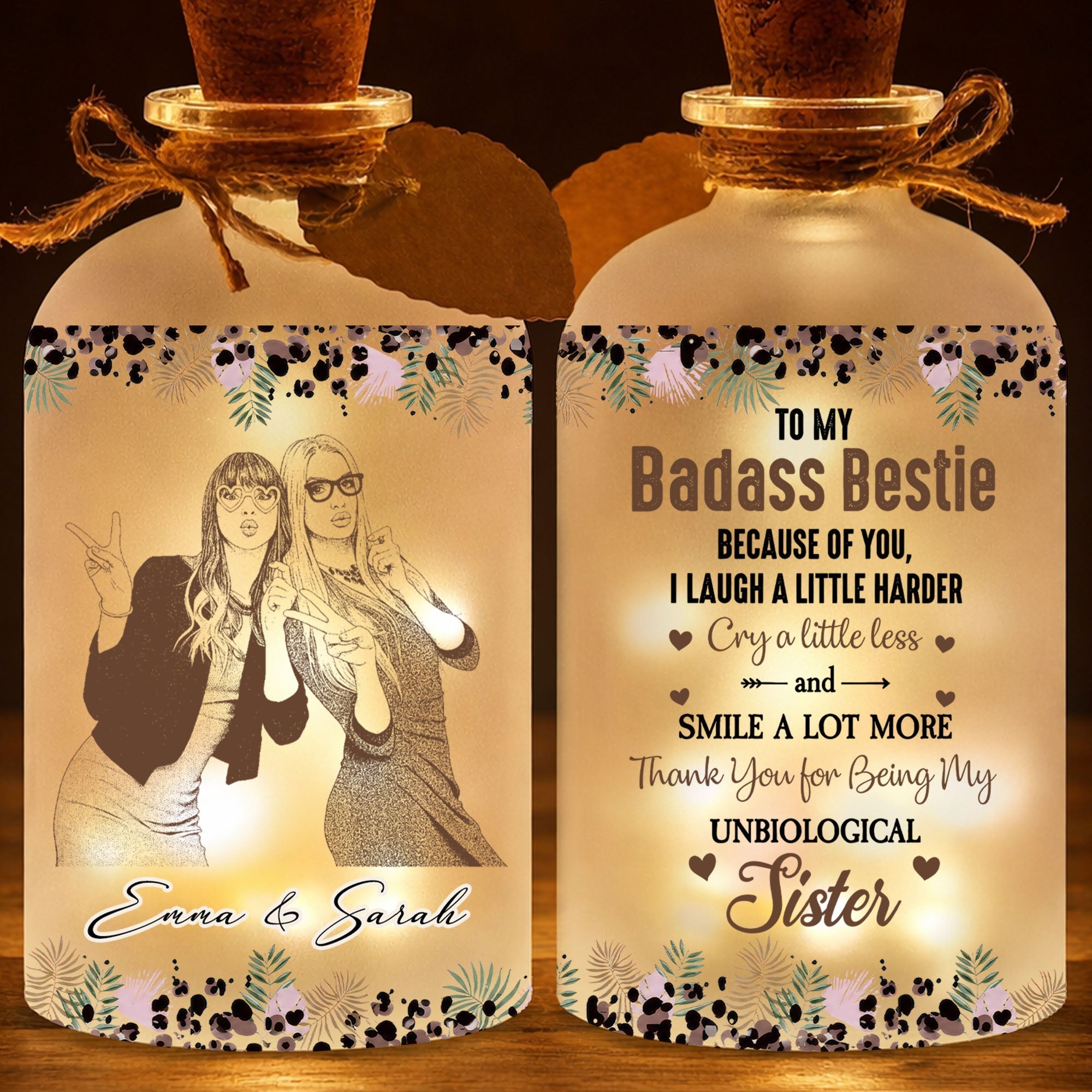 Personalized Short Bottle Light Custom Photo Gift for Best Friends