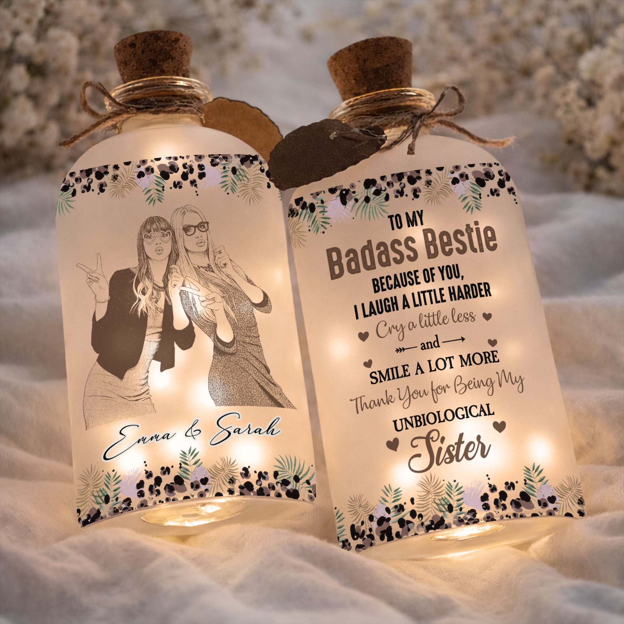 Personalized Short Bottle Light Custom Photo Gift for Best Friends