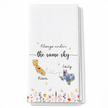 Load image into Gallery viewer, Personalized State Flowers Kitchen Towel Custom Gift for Best Friends
