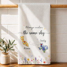 Load image into Gallery viewer, Personalized State Flowers Kitchen Towel Custom Gift for Best Friends

