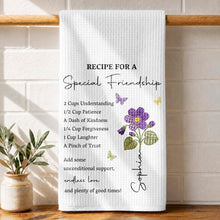 Load image into Gallery viewer, Personalized Birth Month Flower Kitchen Towel Friendship Gift
