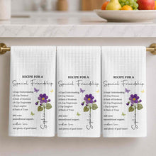Load image into Gallery viewer, Personalized Birth Month Flower Kitchen Towel Friendship Gift
