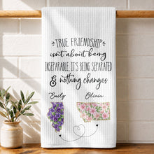Load image into Gallery viewer, Personalized Kitchen Towel Custom State Art Flowers Friend Gift

