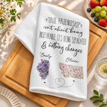 Load image into Gallery viewer, Personalized Kitchen Towel Custom State Art Flowers Friend Gift
