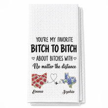 Load image into Gallery viewer, Personalized Kitchen Towel Custom Name Flower Design Gift for Best Friend
