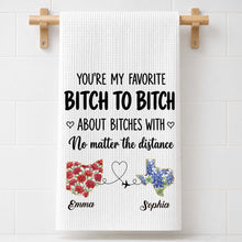 Load image into Gallery viewer, Personalized Kitchen Towel Custom Name Flower Design Gift for Best Friend

