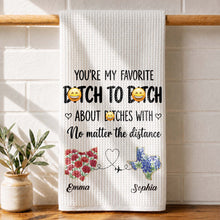 Load image into Gallery viewer, Personalized Kitchen Towel Custom Name Flower Design Gift for Best Friend
