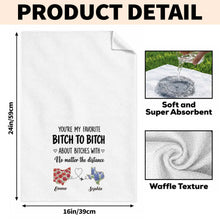 Load image into Gallery viewer, Personalized Kitchen Towel Custom Name Flower Design Gift for Best Friend
