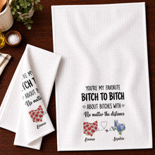 Load image into Gallery viewer, Personalized Kitchen Towel Custom Name Flower Design Gift for Best Friend
