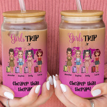 Load image into Gallery viewer, Personalized Glass Can with Lid Custom Friends Travel Gift
