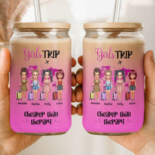 Load image into Gallery viewer, Personalized Glass Can with Lid Custom Friends Travel Gift
