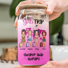 Load image into Gallery viewer, Personalized Glass Can with Lid Custom Friends Travel Gift
