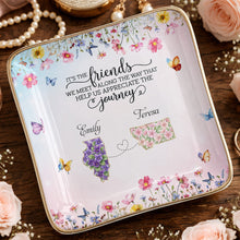Load image into Gallery viewer, Personalized Floral State Jewelry Dish Custom Gift for Best Friends
