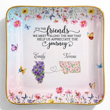Load image into Gallery viewer, Personalized Floral State Jewelry Dish Custom Gift for Best Friends
