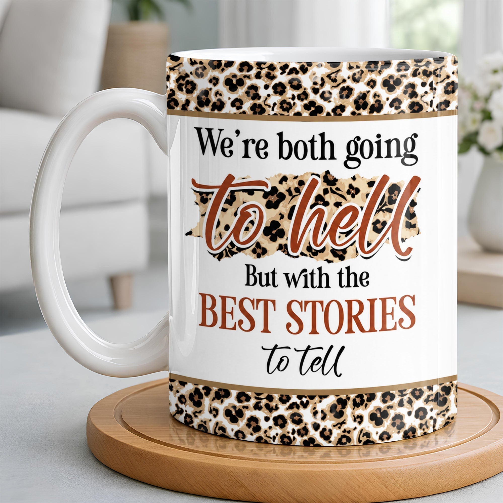Personalized Leopard Pattern Coffee Mug Best Friend Gift