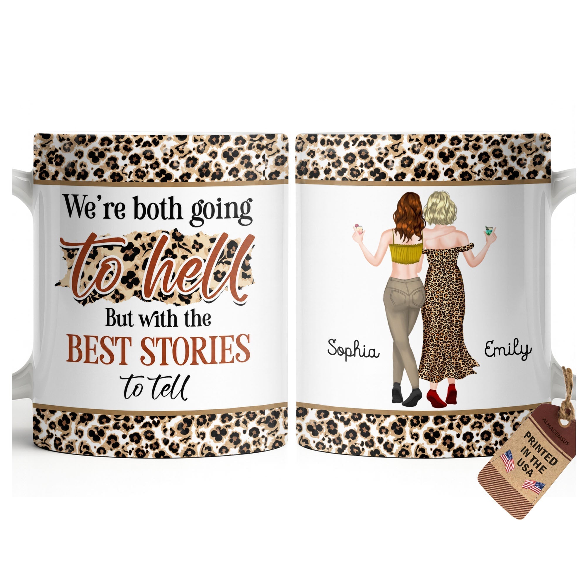 Personalized Leopard Pattern Coffee Mug Best Friend Gift