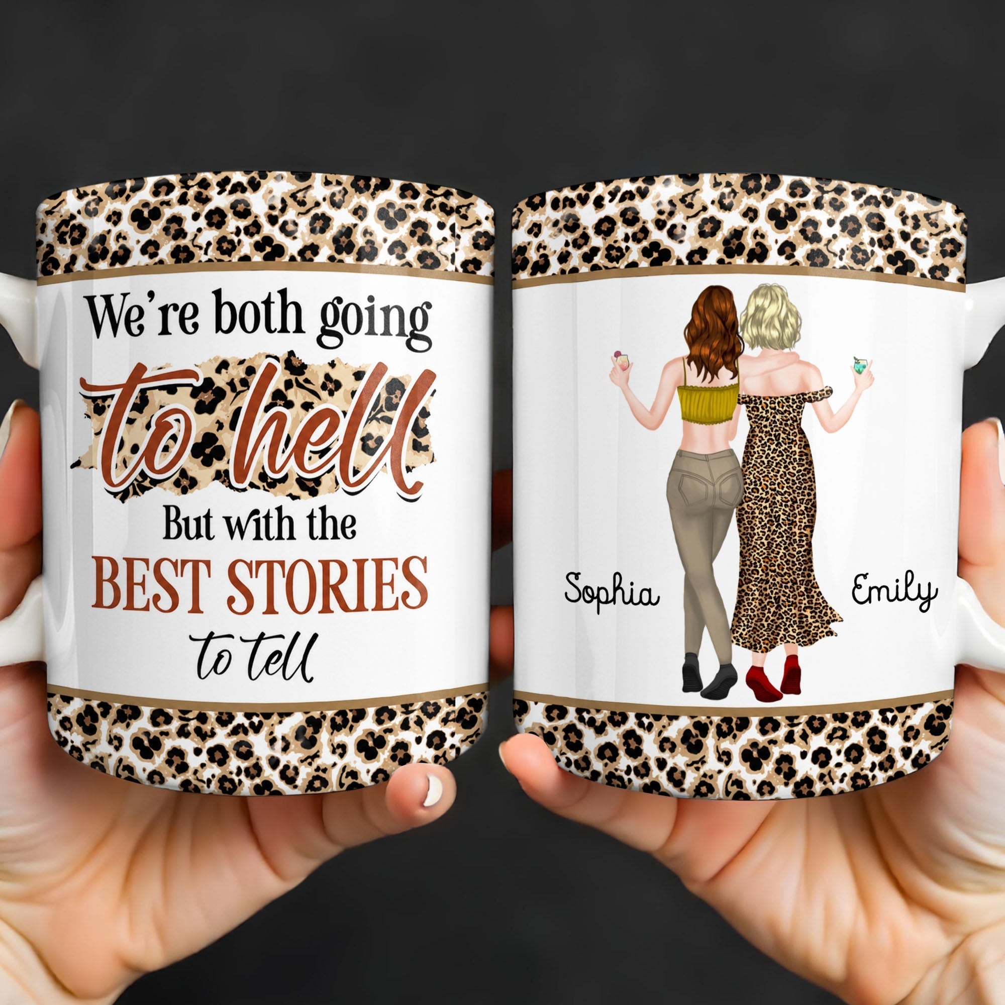 Personalized Leopard Pattern Coffee Mug Best Friend Gift