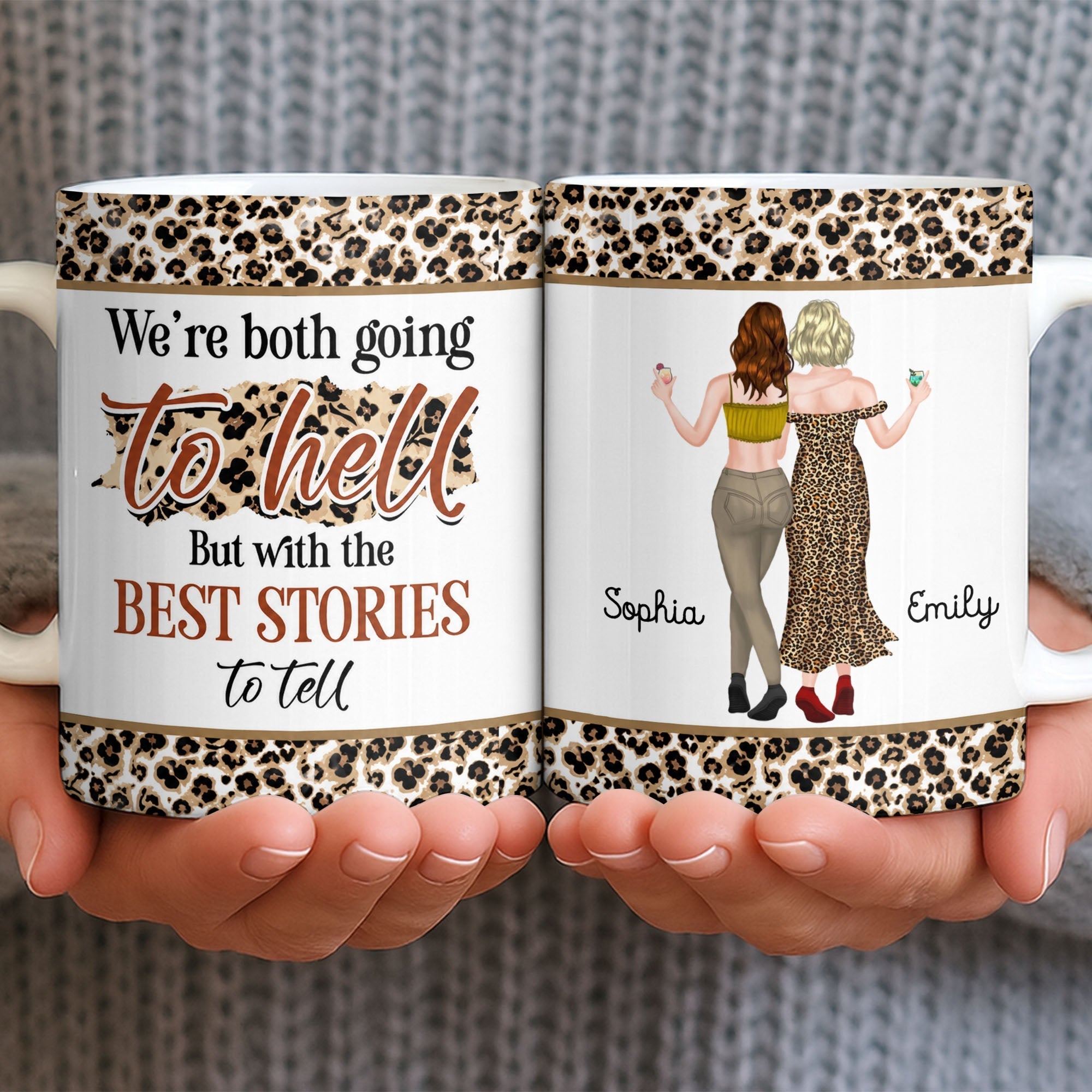 Personalized Leopard Pattern Coffee Mug Best Friend Gift