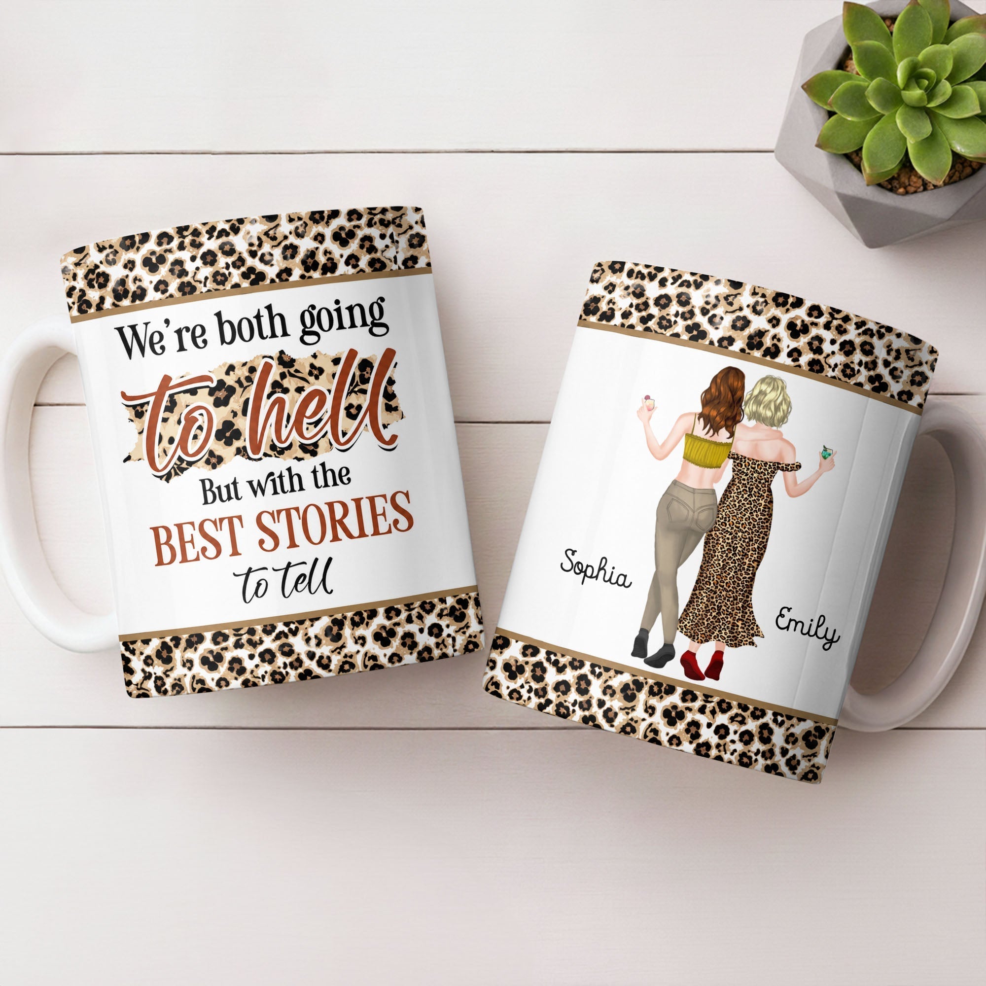 Personalized Leopard Pattern Coffee Mug Best Friend Gift