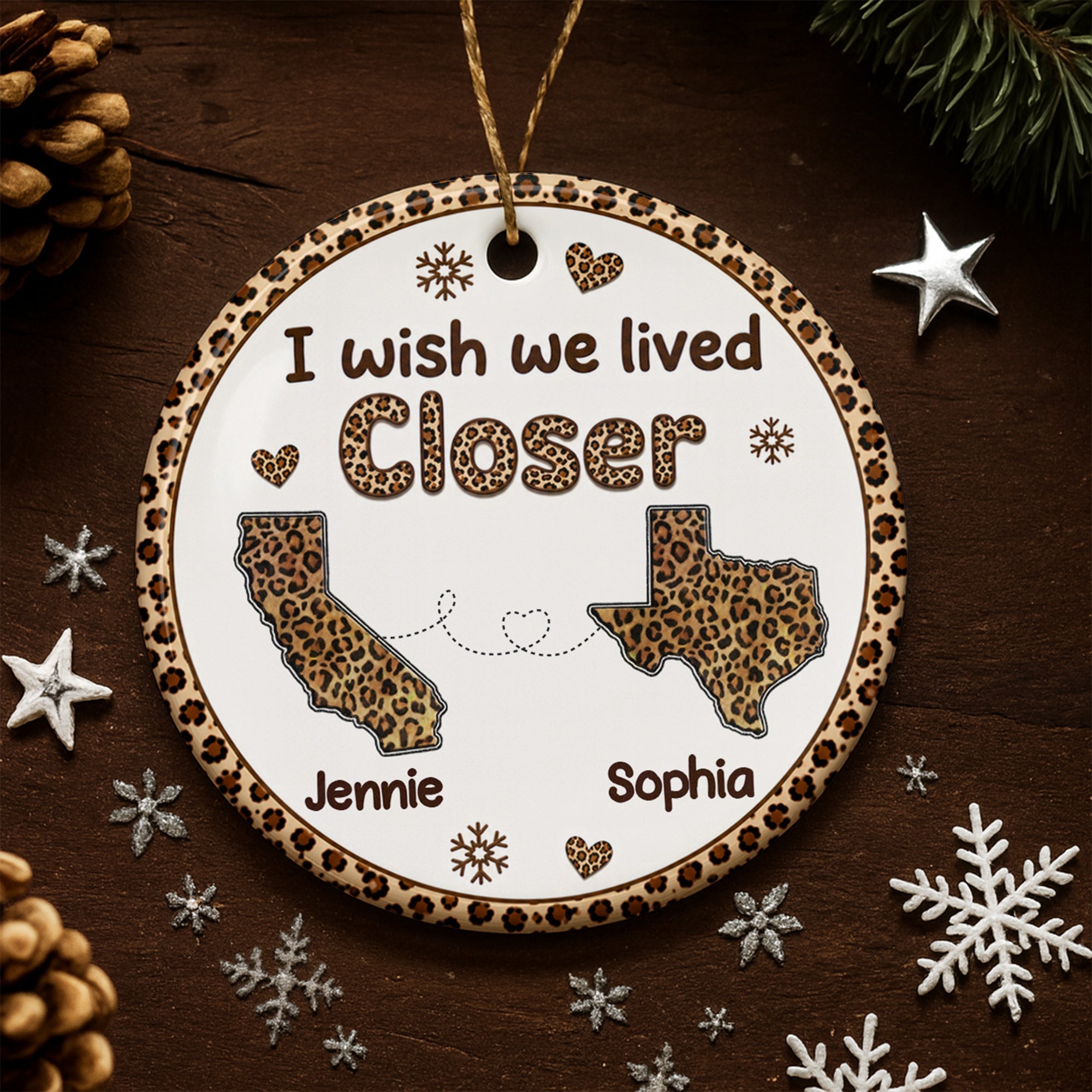 Personalized States Ornament Custom Best Friends Gift Idea