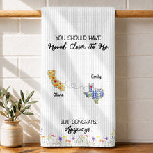Load image into Gallery viewer, Personalized Floral States Map Kitchen Towel Gift for Best Friend
