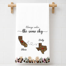 Load image into Gallery viewer, Personalized Kitchen Towel Custom States Hearts Gift for Friends
