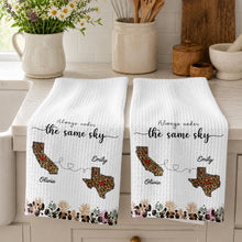 Load image into Gallery viewer, Personalized Kitchen Towel Custom States Hearts Gift for Friends
