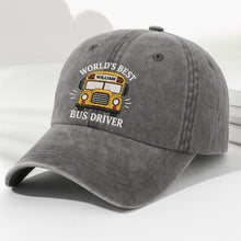 Load image into Gallery viewer, Personalized Washed Denim Cap Custom Name Gift for Bus Driver
