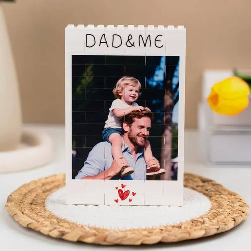 Personalized Photo Building Brick Blocks Custom Gift for Dad