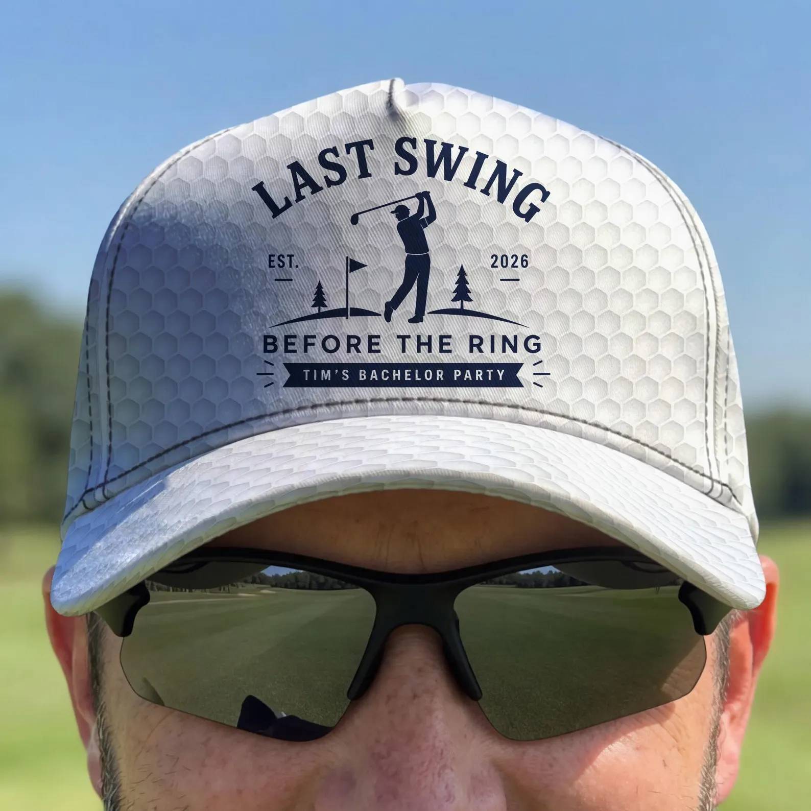 Personalized Last Swing Before The Ring Cap Gift for Groomsmen