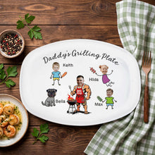 Load image into Gallery viewer, Personalized BBQ Grilling Plate Custom Photo Gift for Dad
