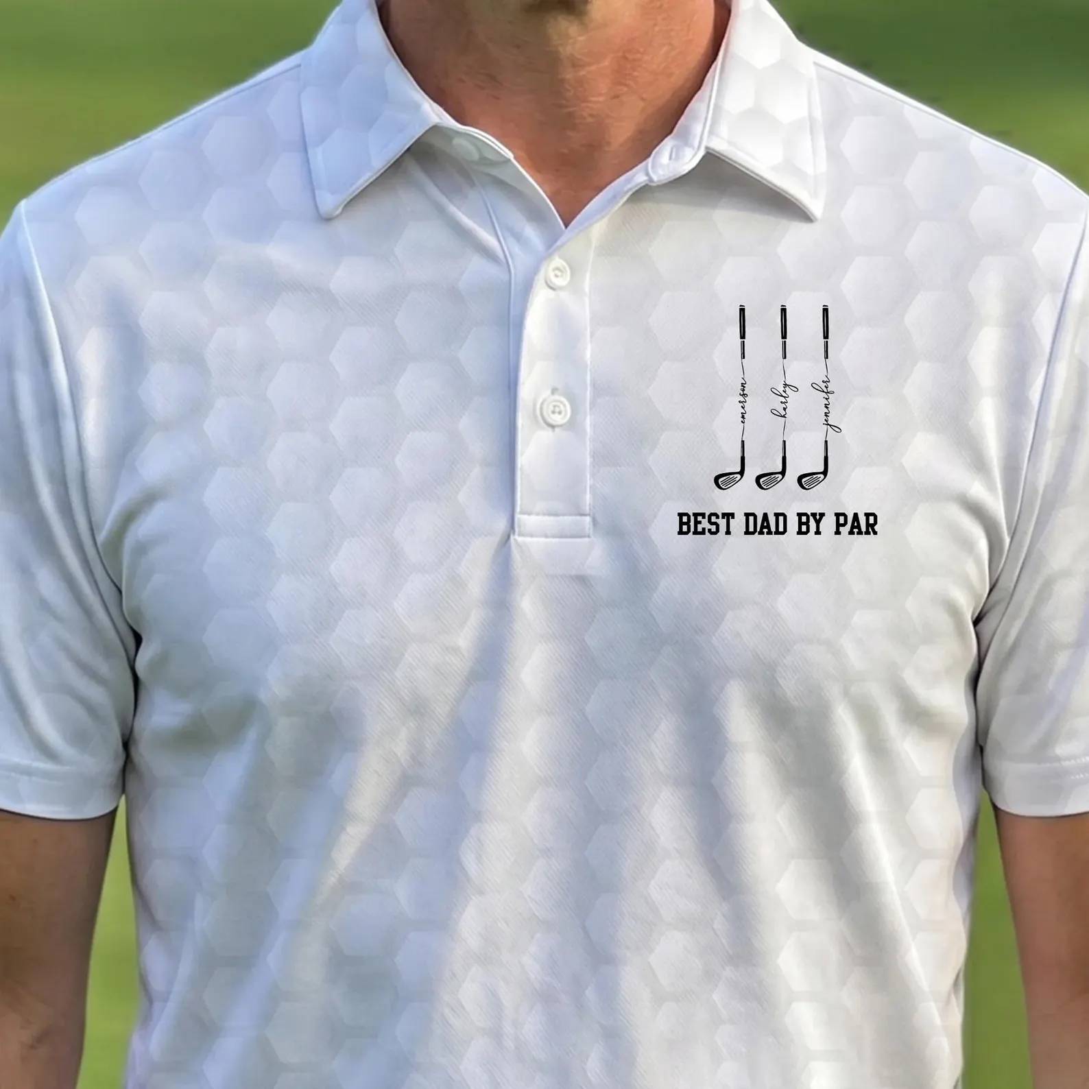 Personalized Best Dad By Par Polo Shirt Gift for Golf Lovers