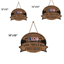 Load image into Gallery viewer, Personalized Wood Sign Custom Name Camping Gift for Family
