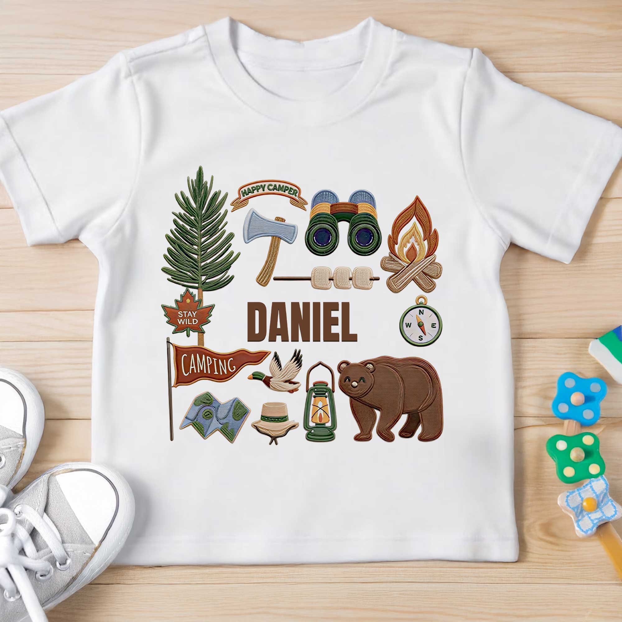 Personalized Cotton Youth T-Shirt Happy Camper Gift for Kids