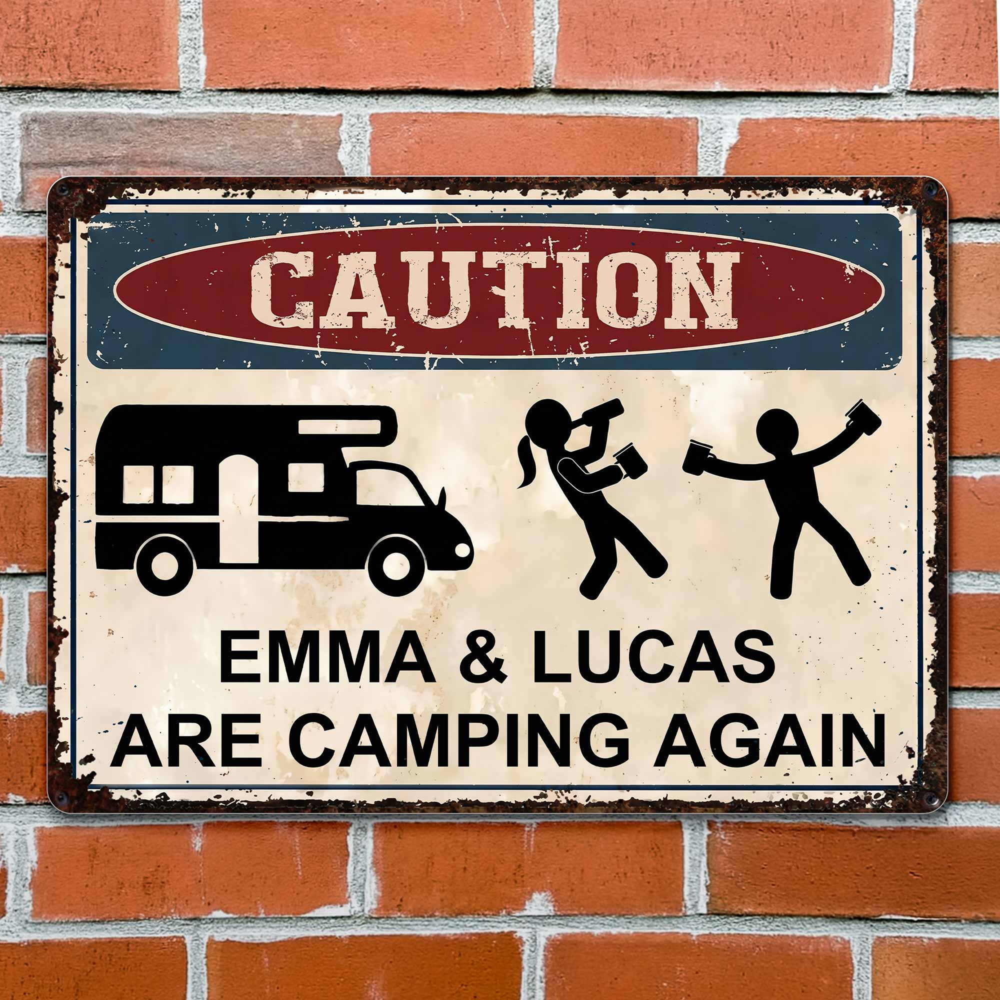 Personalized Metal Sign Custom Name Camping Gift for Him