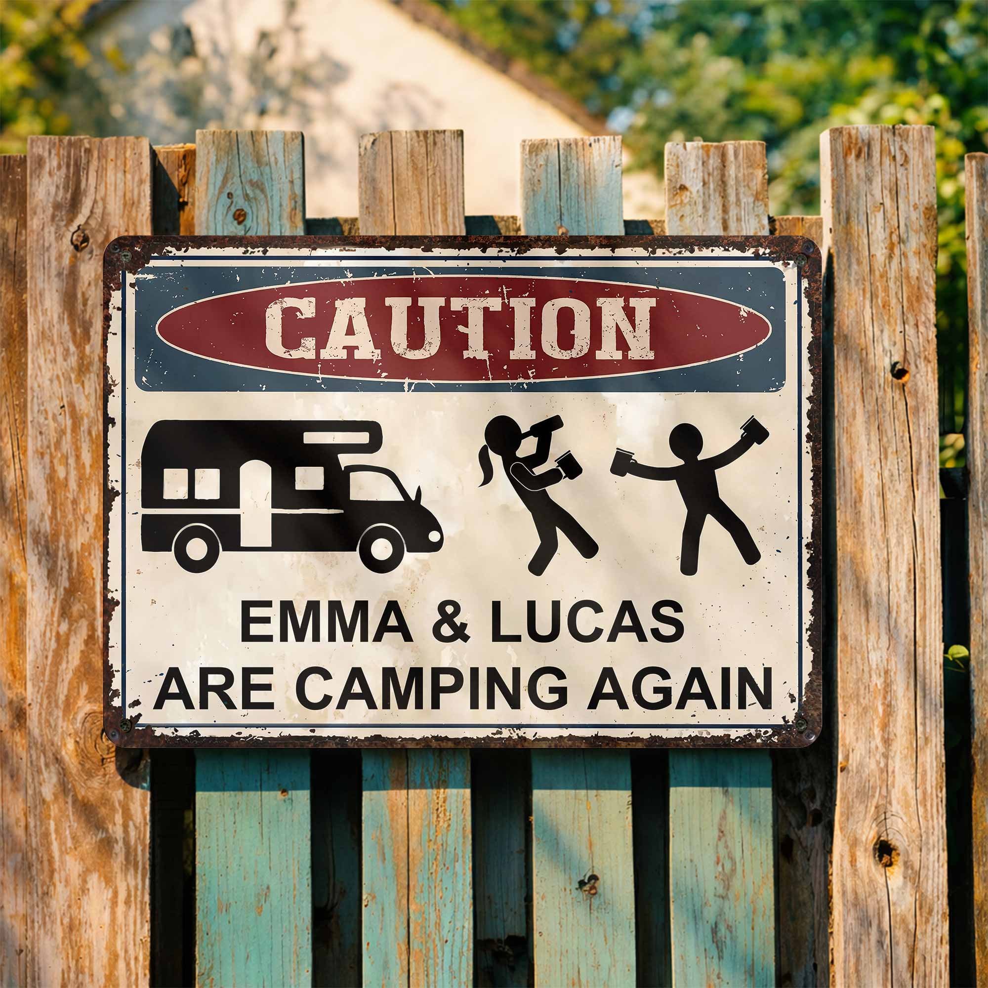 Personalized Metal Sign Custom Name Camping Gift for Him