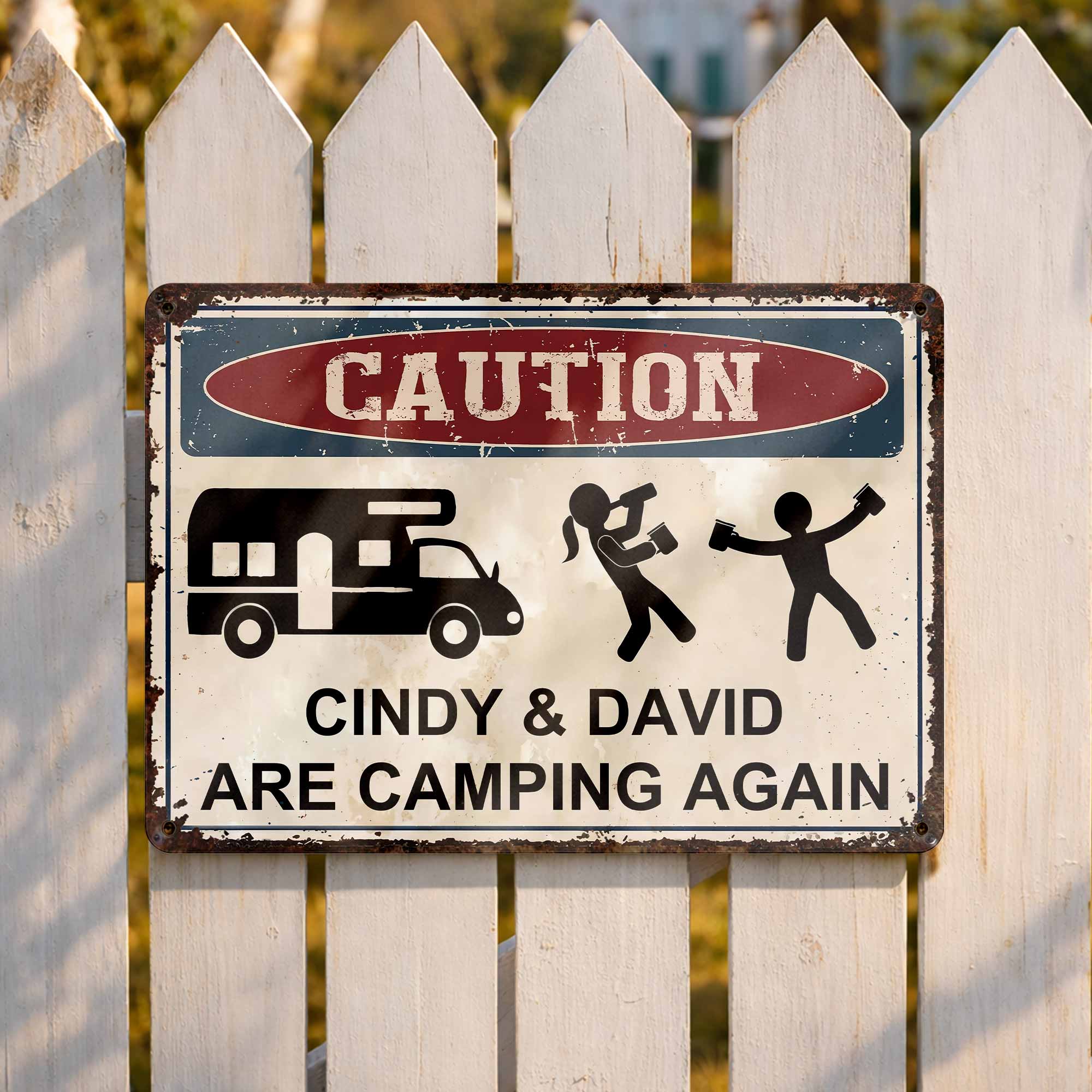 Personalized Metal Sign Custom Name Camping Gift for Him