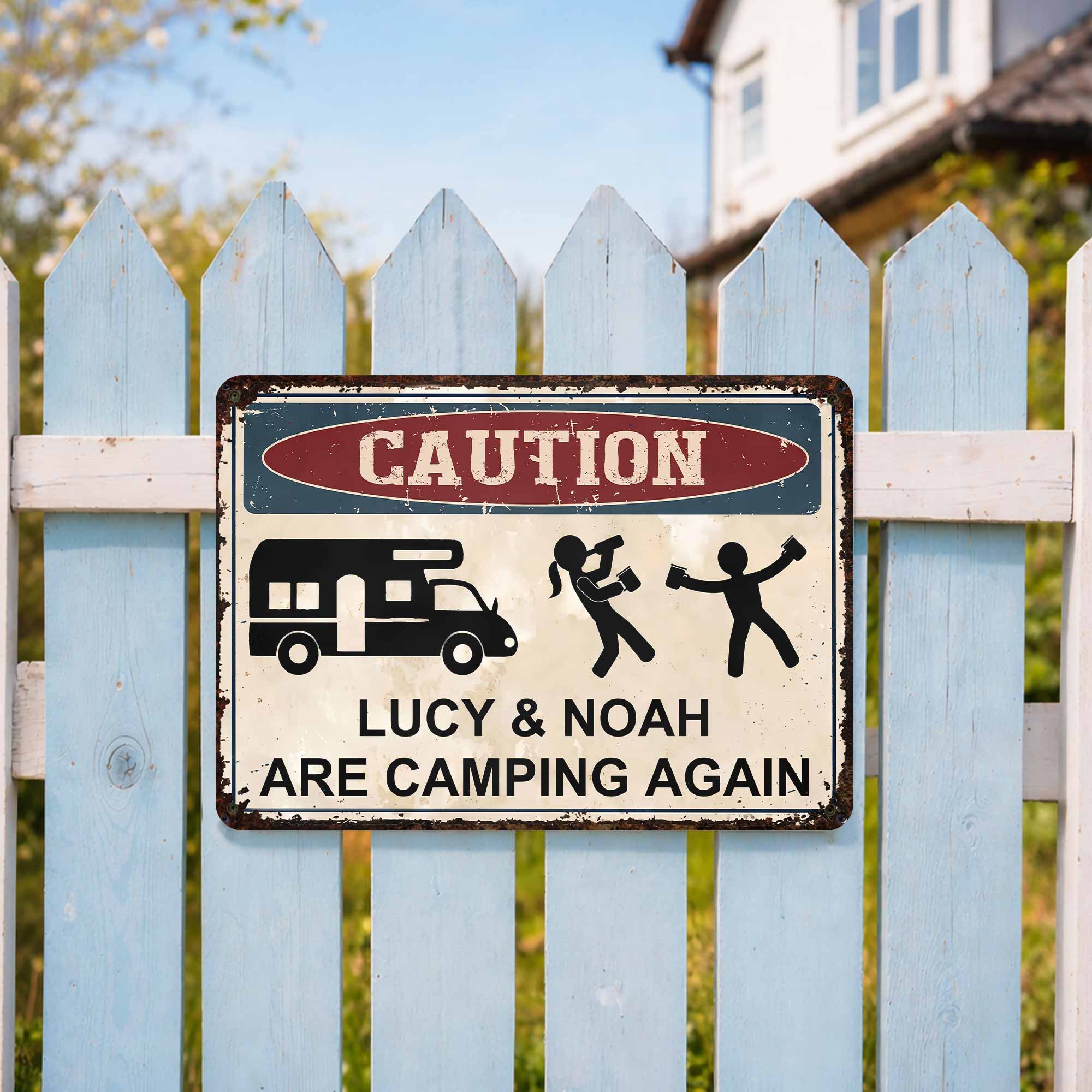Personalized Metal Sign Custom Name Camping Gift for Him