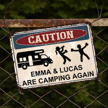 Load image into Gallery viewer, Personalized Metal Sign Custom Name Camping Gift for Him
