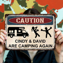 Load image into Gallery viewer, Personalized Metal Sign Custom Name Camping Gift for Him

